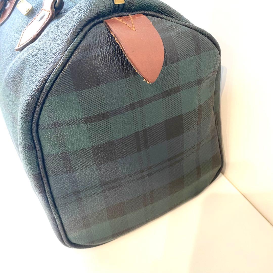 POLO RALPH LAUREN チェック柄 ボストンバッグ PVC レザー