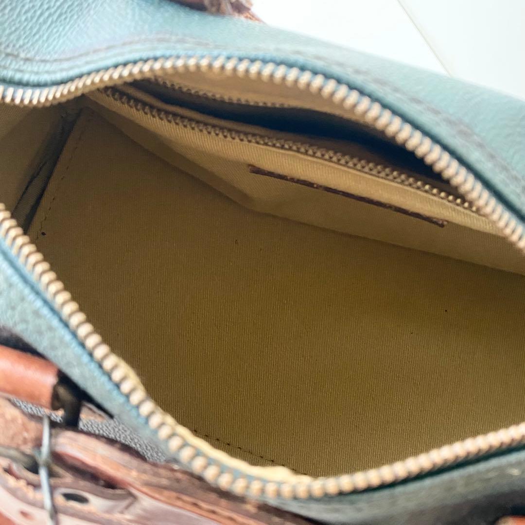 POLO RALPH LAUREN チェック柄 ボストンバッグ PVC レザー