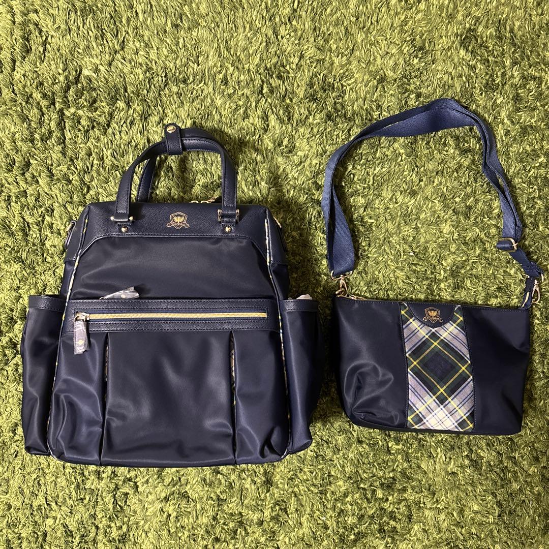 ネイビー 2way リュック・ハンドバッグ