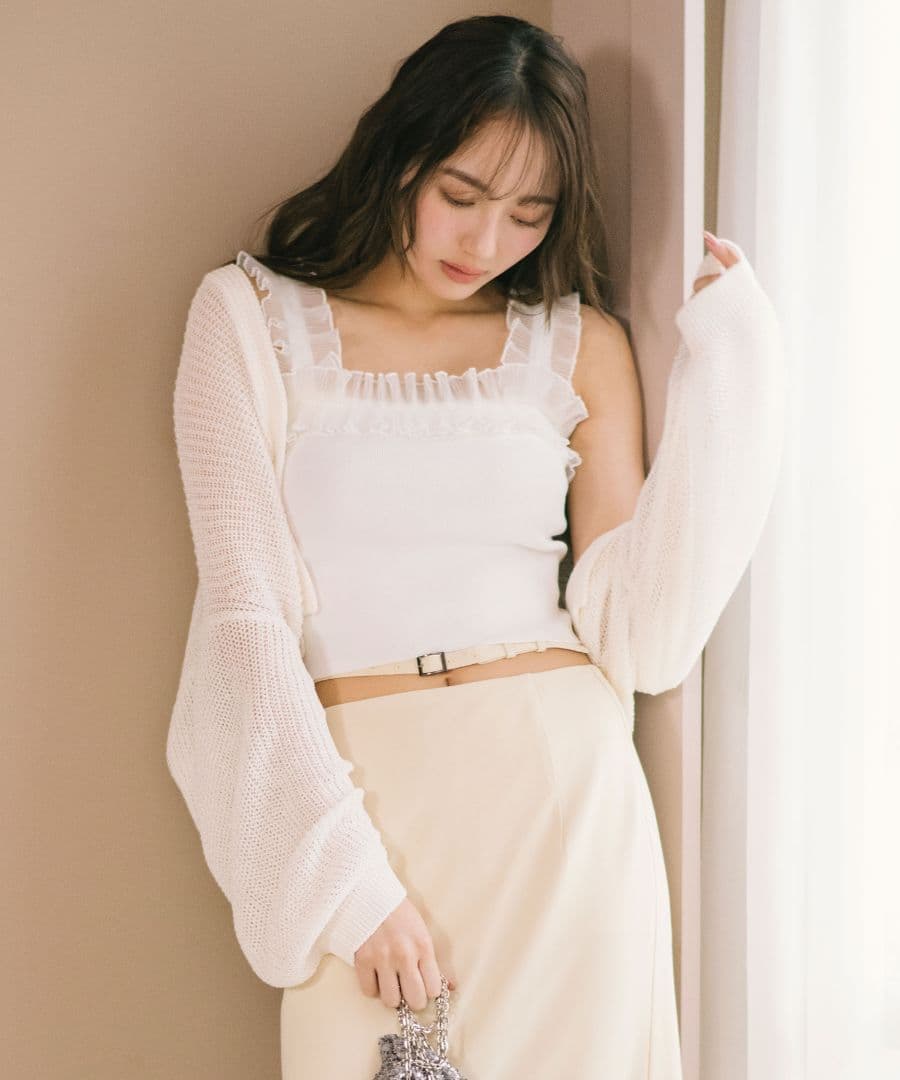 完売色　ココディール　新品タグ付　フリルデザインニットタンクトップ　25ss