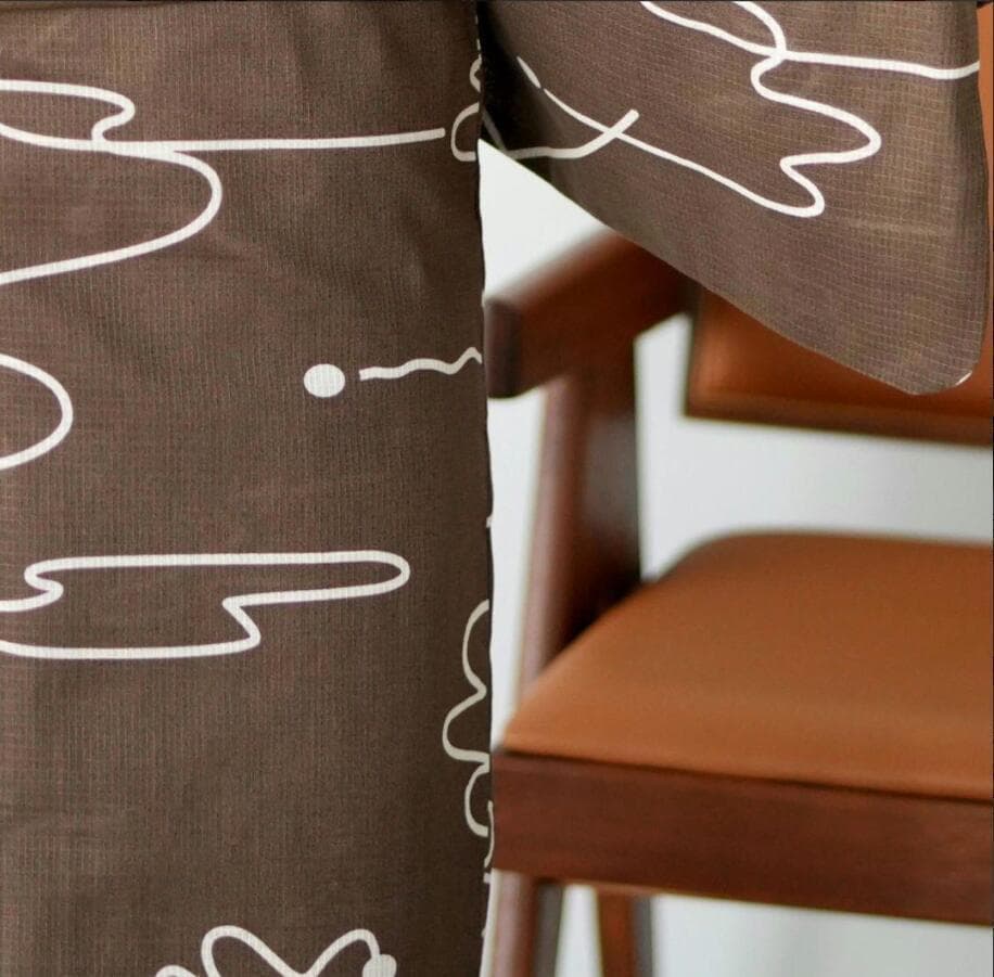 写真茶の兵児帯+お任せ飾り付き帯締めつき◆◆茶ブラウンモダン北欧ゆかた