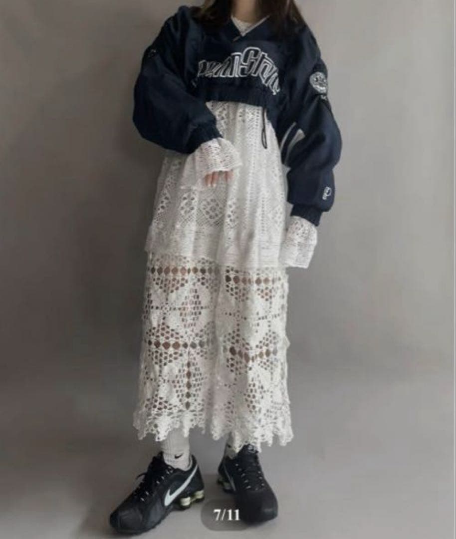 【リメイク】the tiny shop by Mori ネイビー クロップド