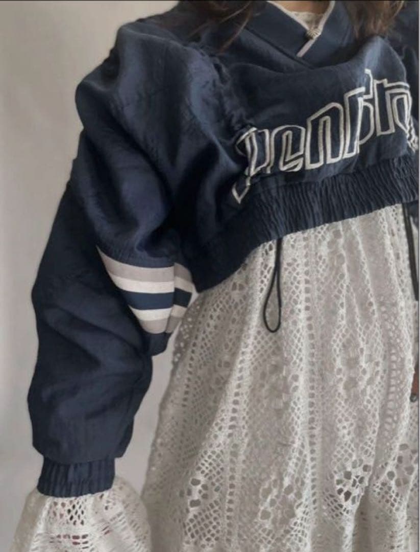 【リメイク】the tiny shop by Mori ネイビー クロップド