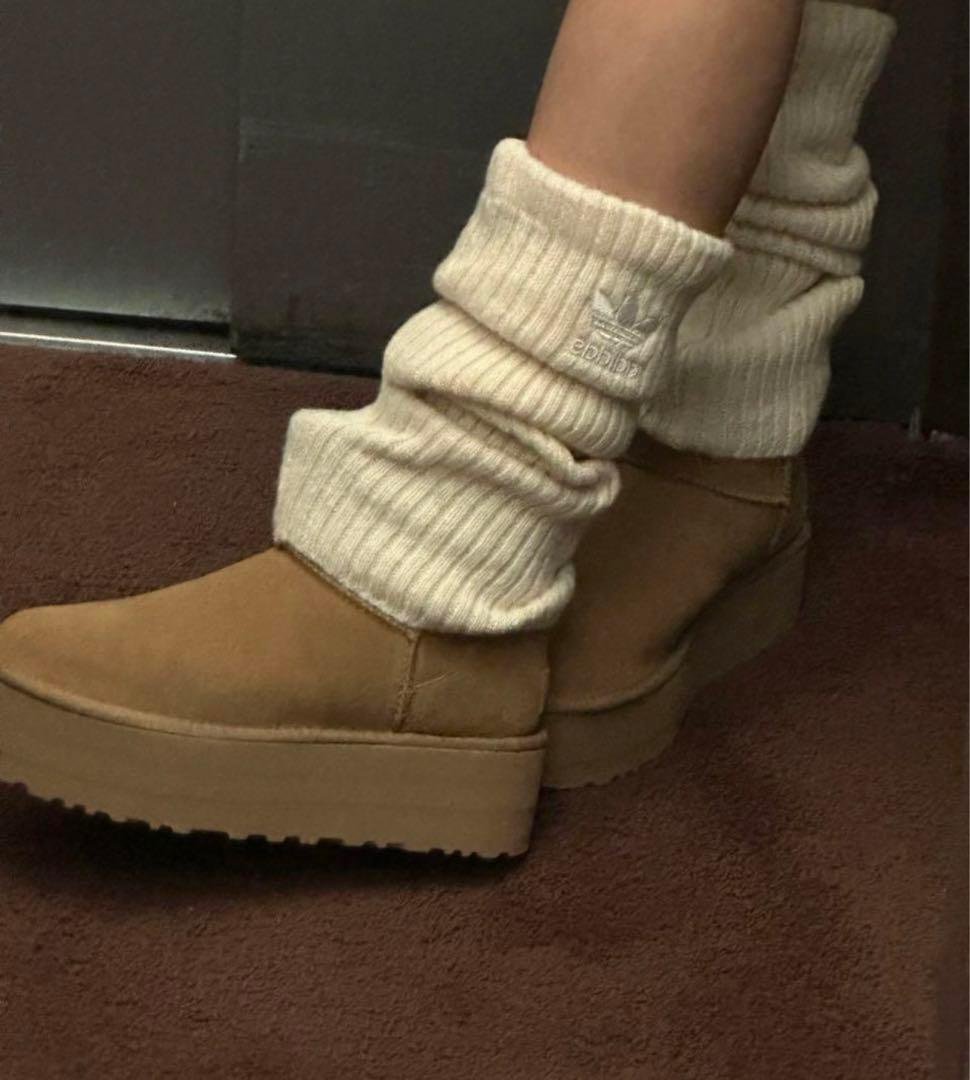 アディダスレッグウォーマー 2点セット 黒白