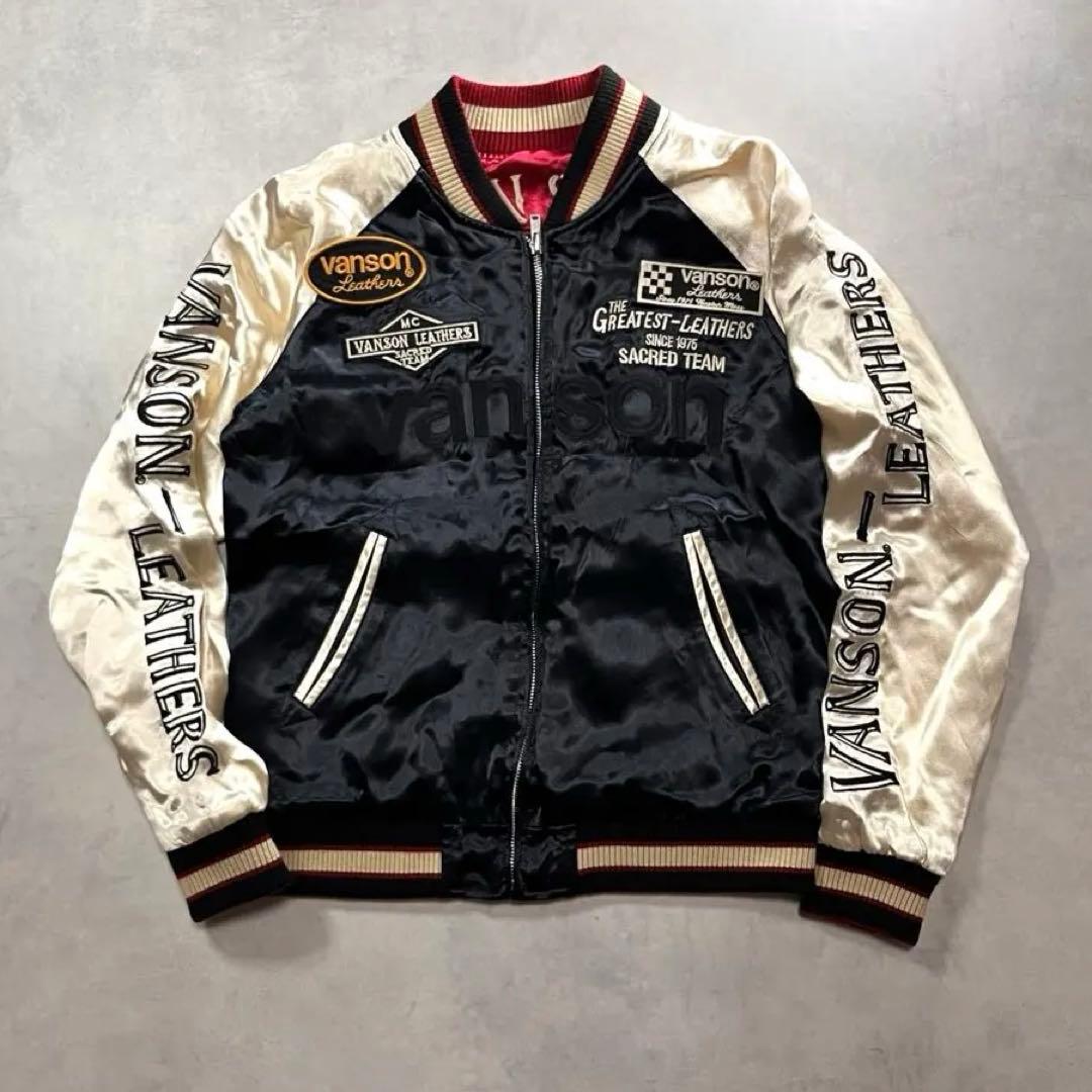 VANSON リバーシブル スカジャン スター ロゴ 刺繍 バンソン 星 鷹