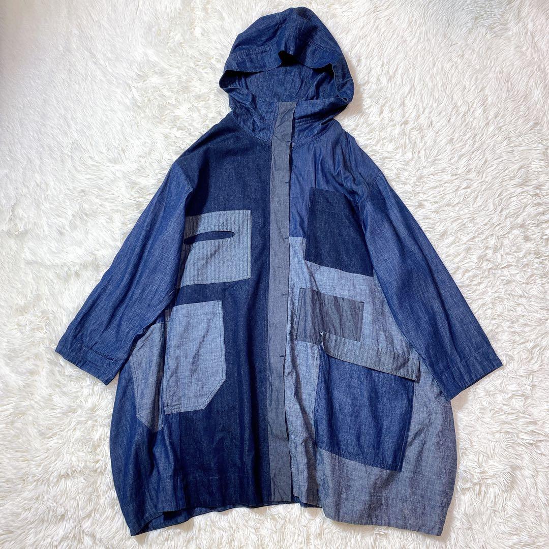 萌 MOYURU モユル　アウター　デニム　コート　ジャケット　フード　ゆったり