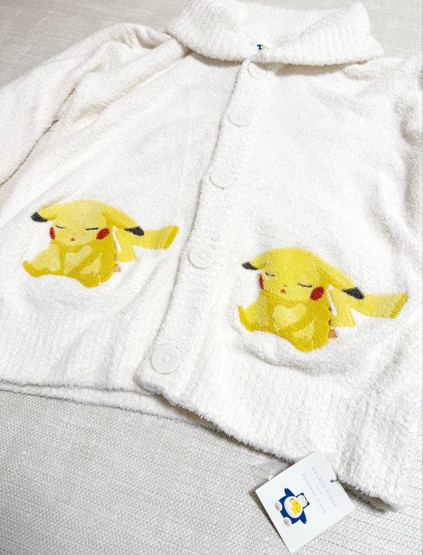 ジェラートピケ ベビモコジャガードショールカーディガン ピカチュウ M-L