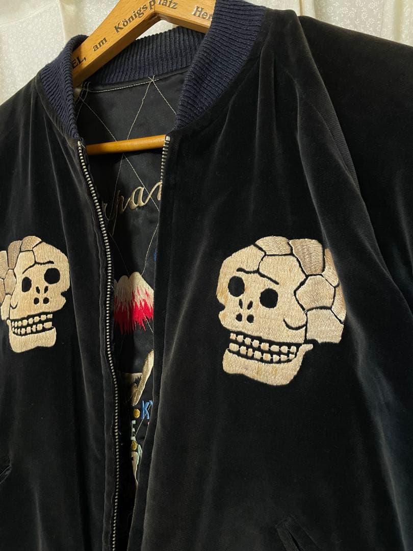 テーラー東洋 別珍 蛇髑髏　スカジャン ベロア ドクロ 昇龍