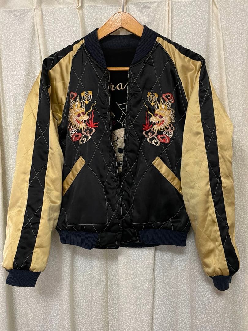 テーラー東洋 別珍 蛇髑髏　スカジャン ベロア ドクロ 昇龍