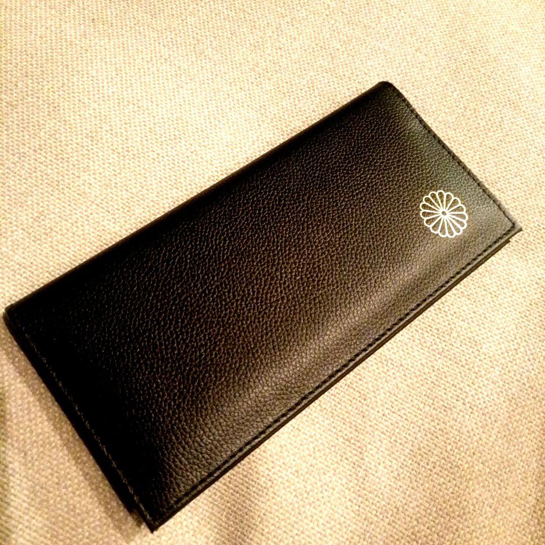 【皇居 限定 】本革 長財布 黒　東御苑 本丸 売店 ブラック 折り財布