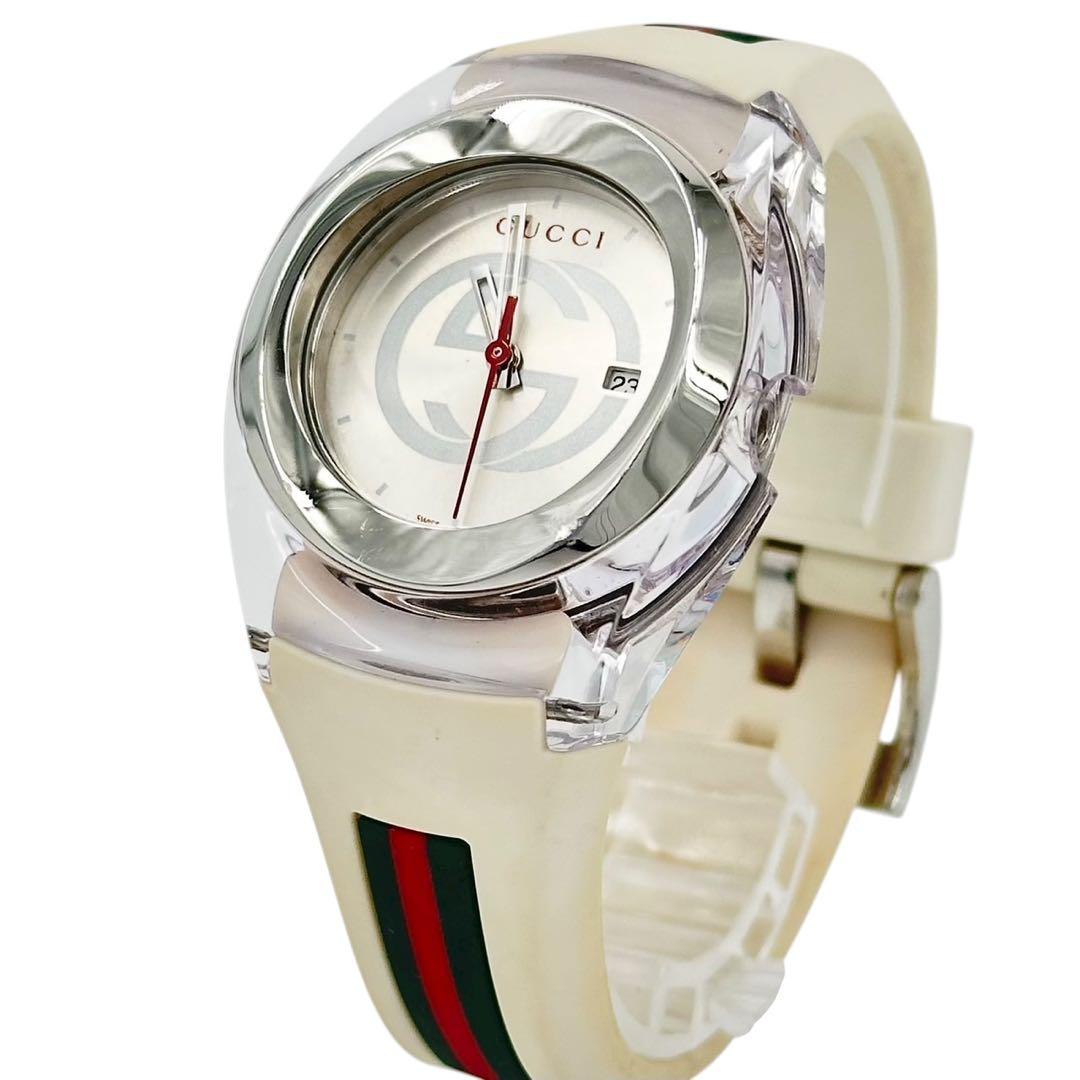 GUCCI 腕時計　137.3 sync シェリーライン　メンズ　ラバーベルト