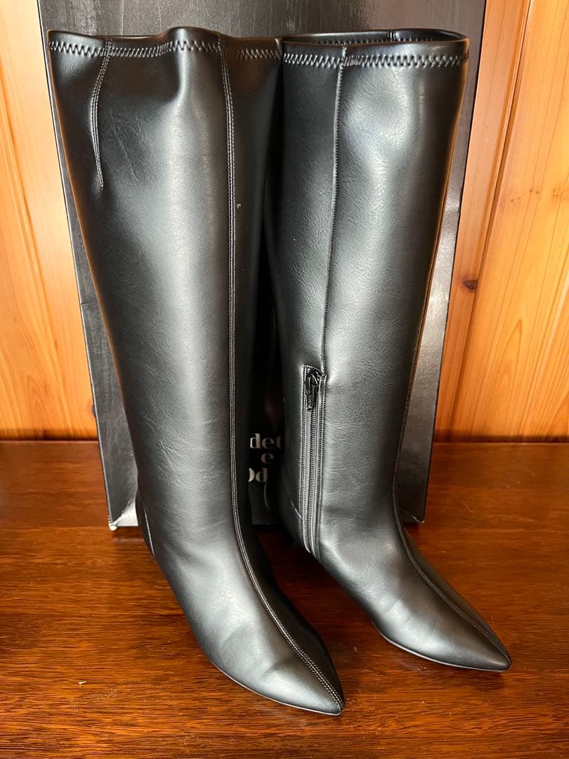 美品［Odette e Odile］ポインテッドストレッチロングブーツ/22.5