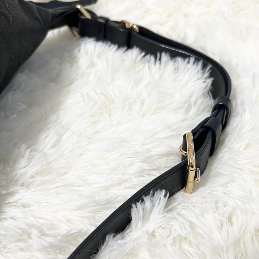 【希少】特別価格 極美品 COACH ウエストポーチ レザー ブラック