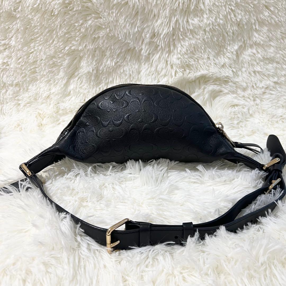 【希少】特別価格 極美品 COACH ウエストポーチ レザー ブラック