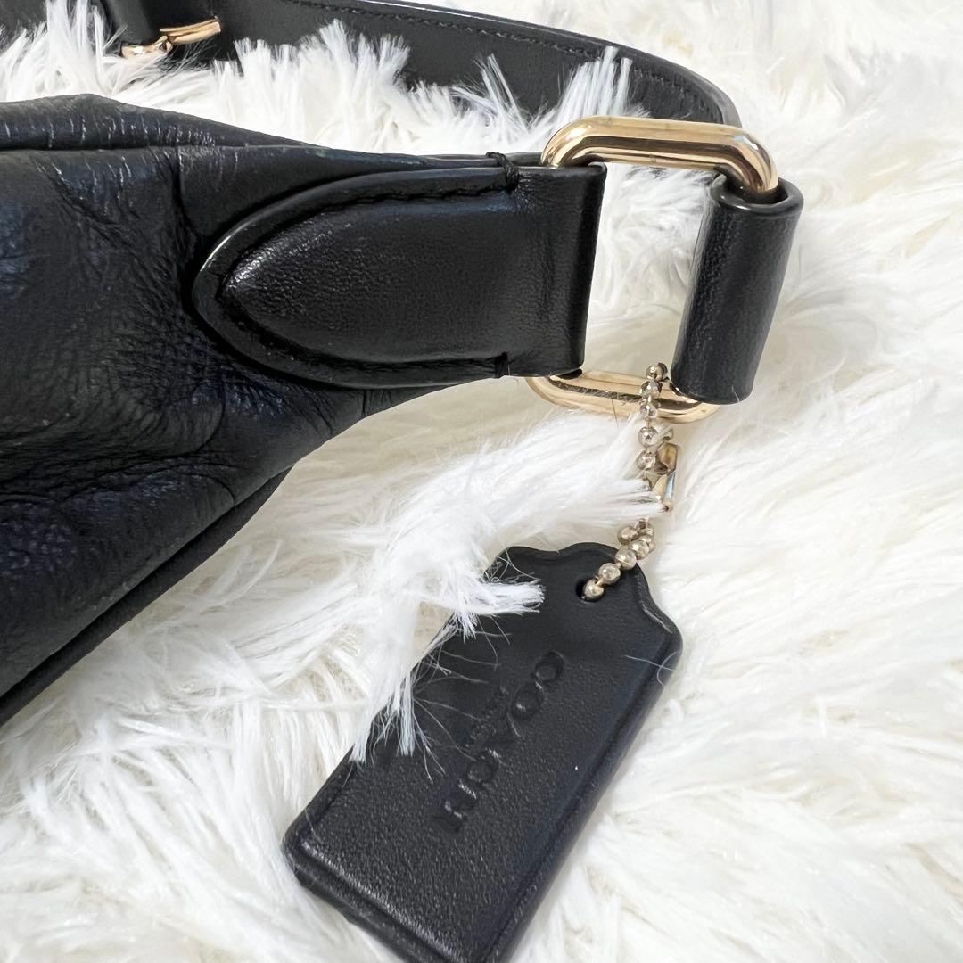 【希少】特別価格 極美品 COACH ウエストポーチ レザー ブラック