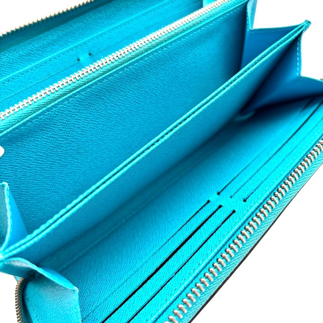 美品・RFIDモデル ルイヴィトン エピ ジッピーウォレット ターコイズブルー