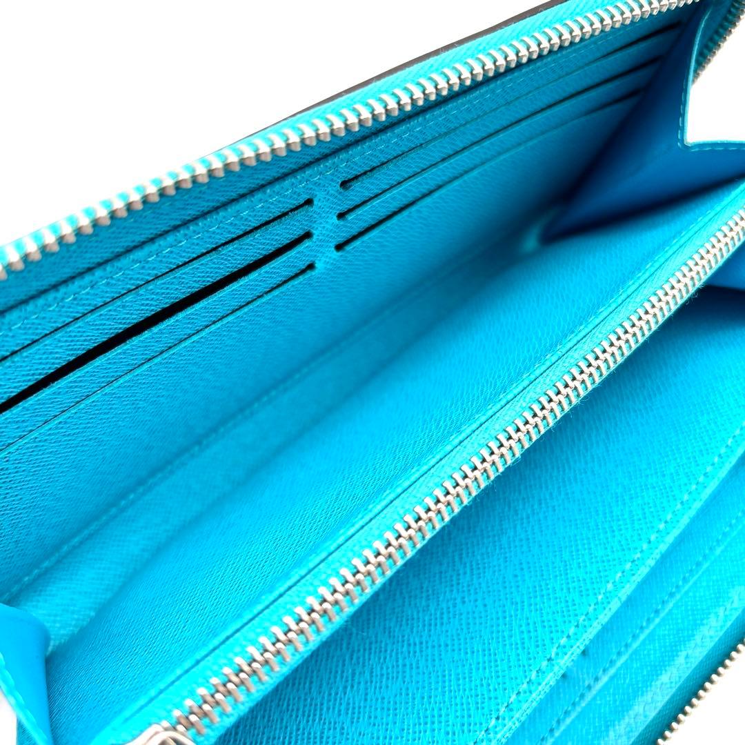 美品・RFIDモデル ルイヴィトン エピ ジッピーウォレット ターコイズブルー