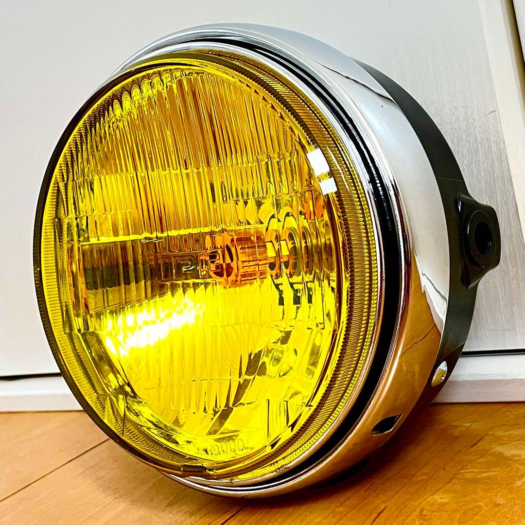 当時物 IPF 凹み デメキン ヘッドライト イエロー