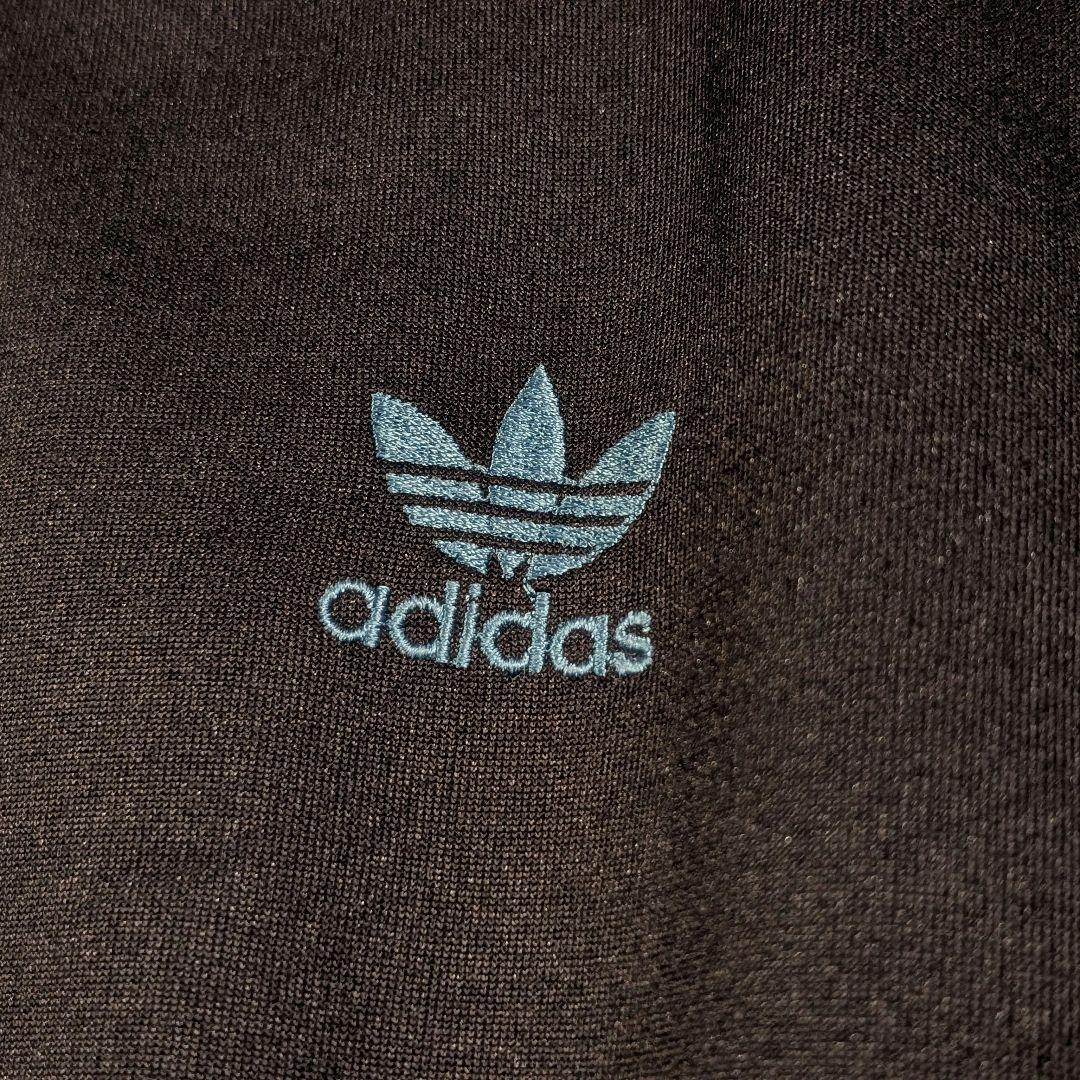 80s　old adidas ATPジャケット ワンポイント刺繍 ボーダー XL