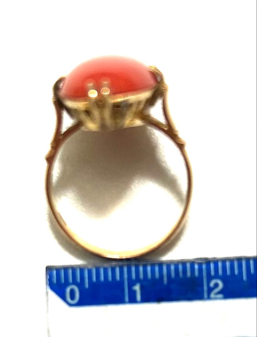 ウ*ト様 K18 内径19mm ピンク石付き リング 約4.5g