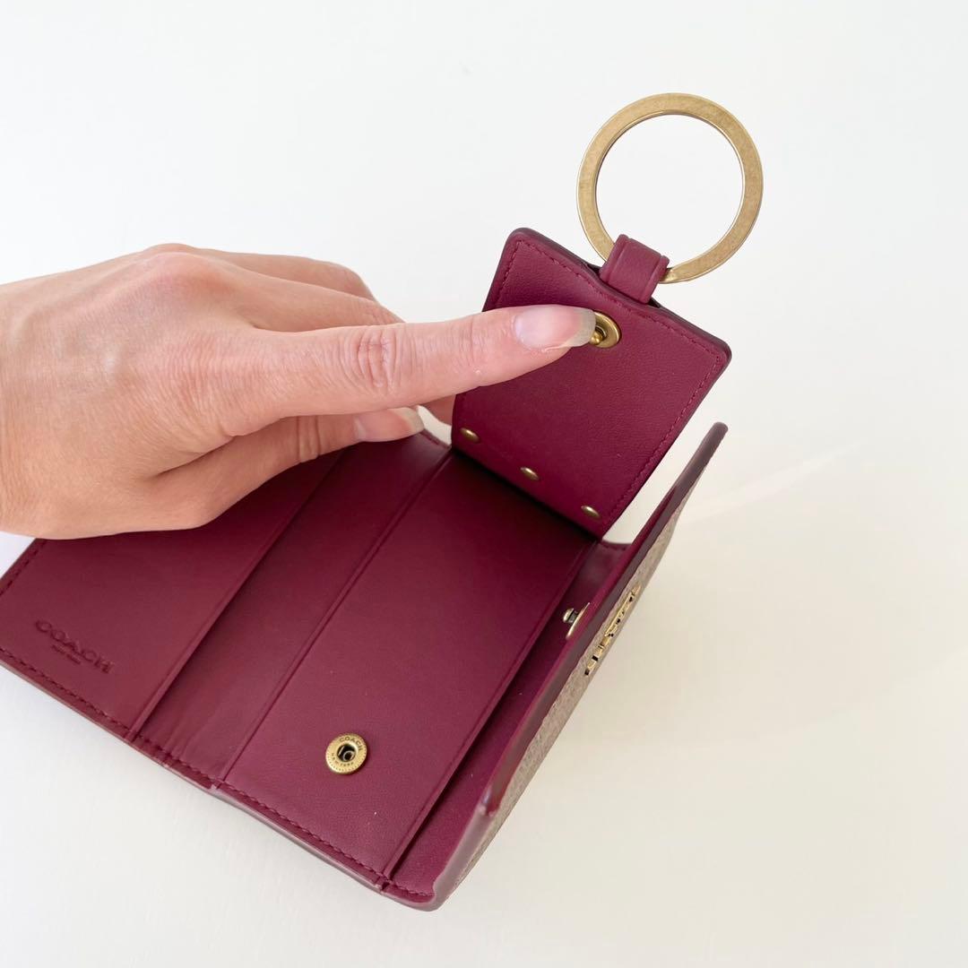 【新品】COACH 6 リング キー ケース シグネチャー キャンバス