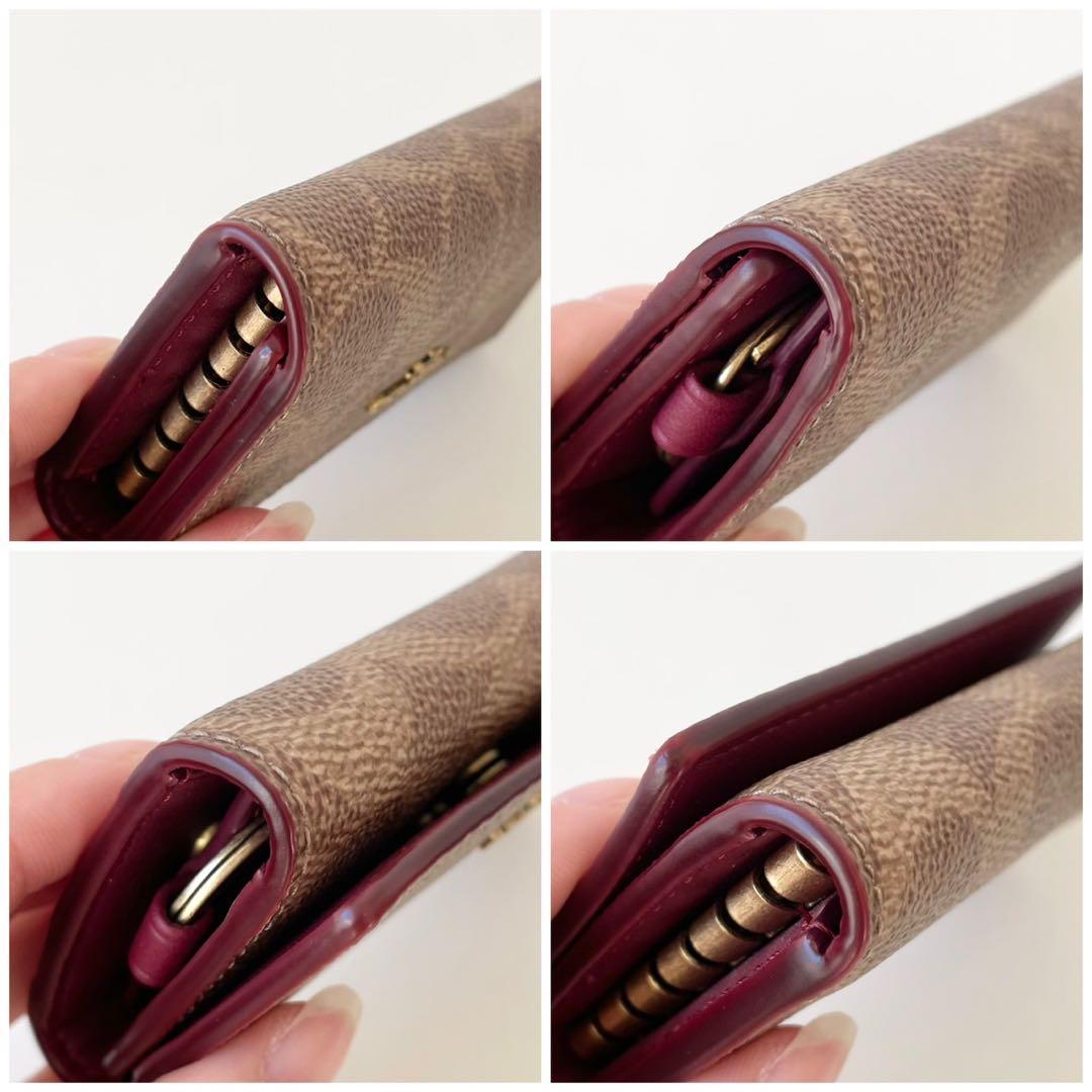 【新品】COACH 6 リング キー ケース シグネチャー キャンバス