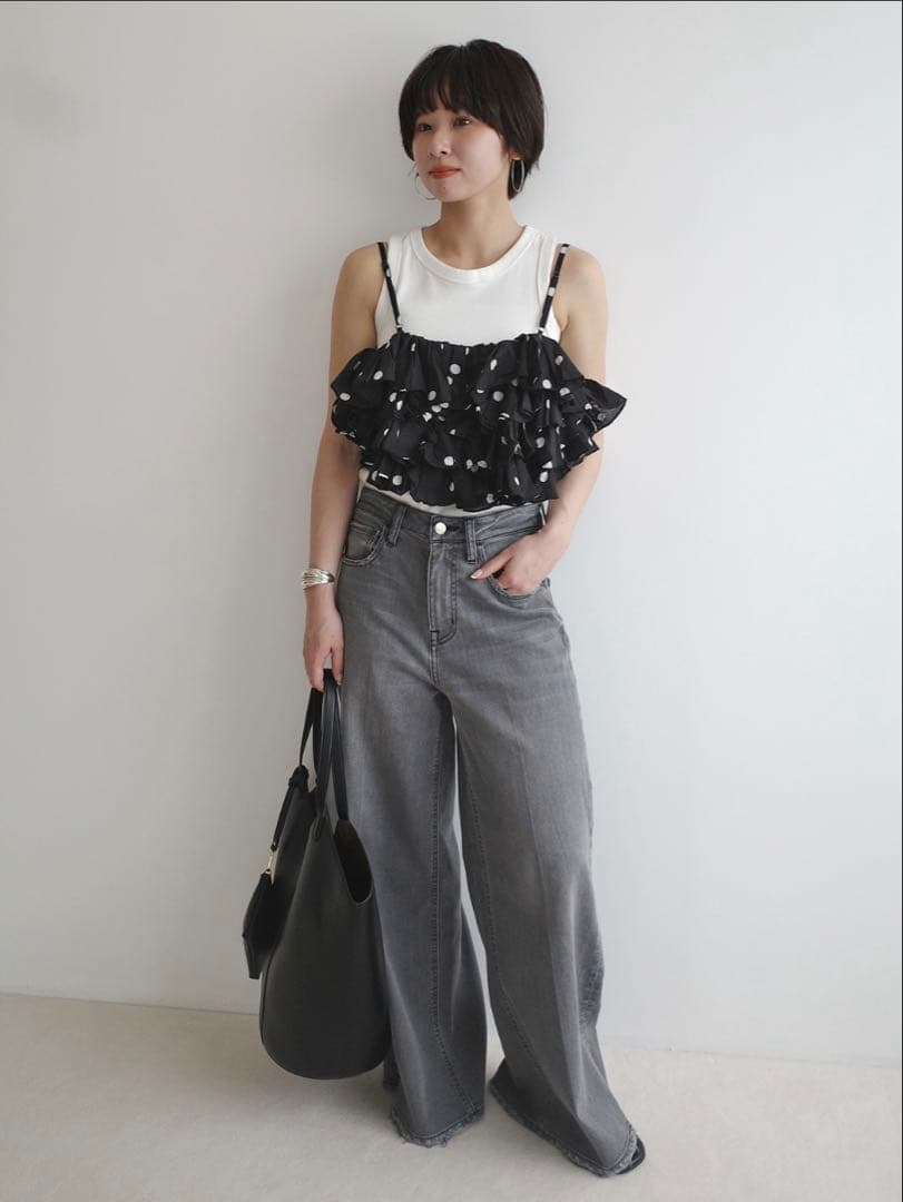 新品★ crinkle crinkle crinkle ドットフリルキャミ