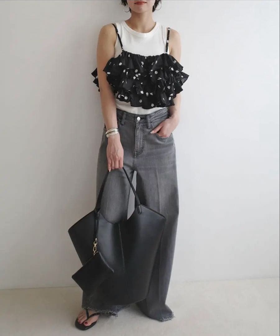 新品★ crinkle crinkle crinkle ドットフリルキャミ