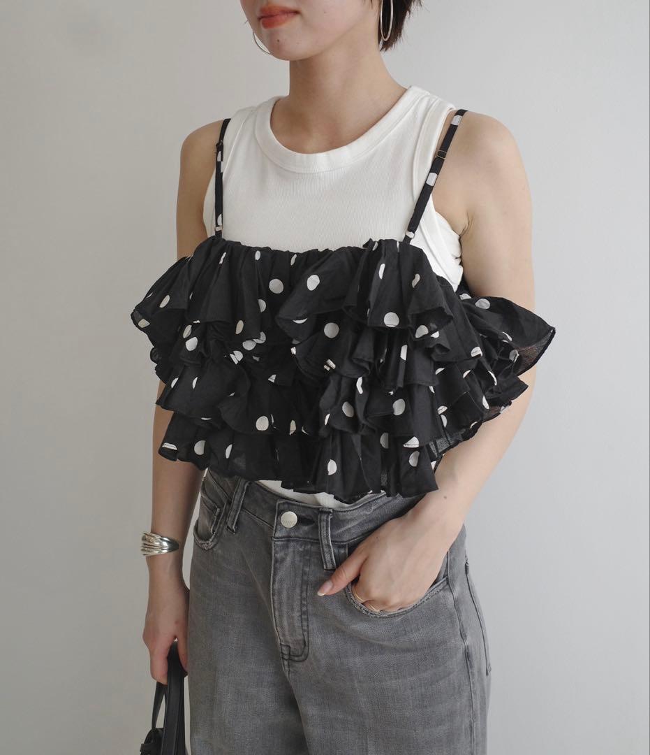 新品★ crinkle crinkle crinkle ドットフリルキャミ