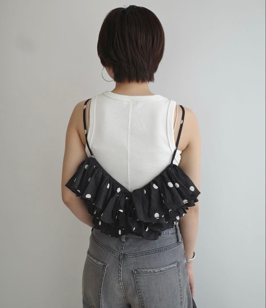 新品★ crinkle crinkle crinkle ドットフリルキャミ