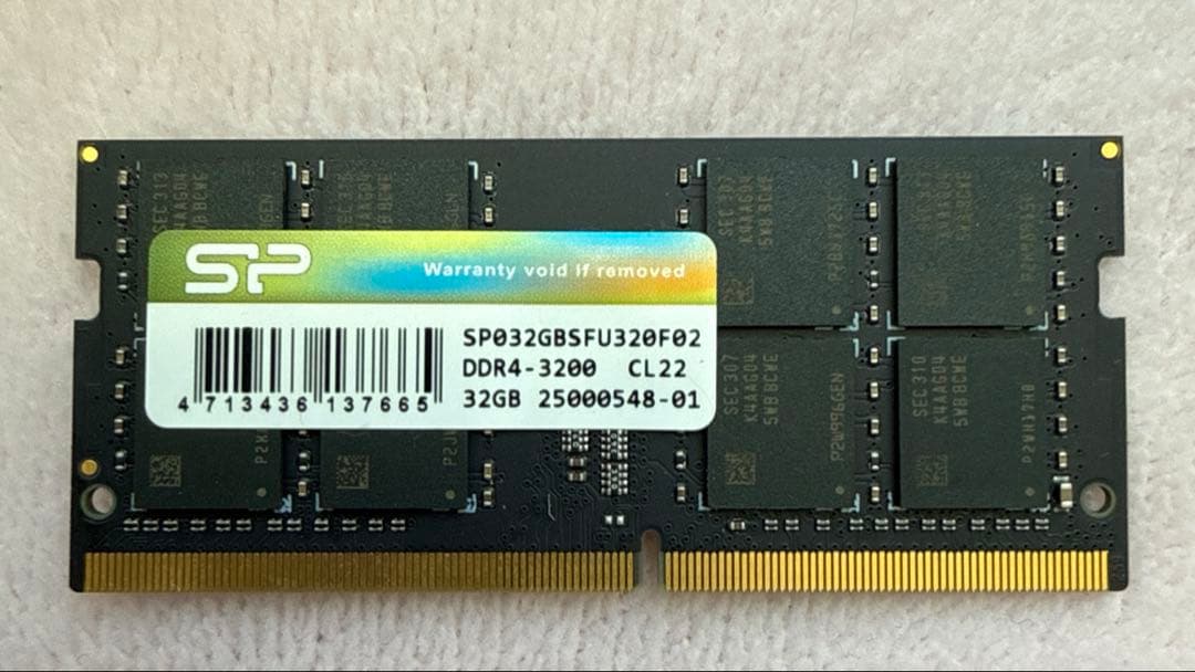 シリコンパワー ノートPC用 DDR4-3200 32GB