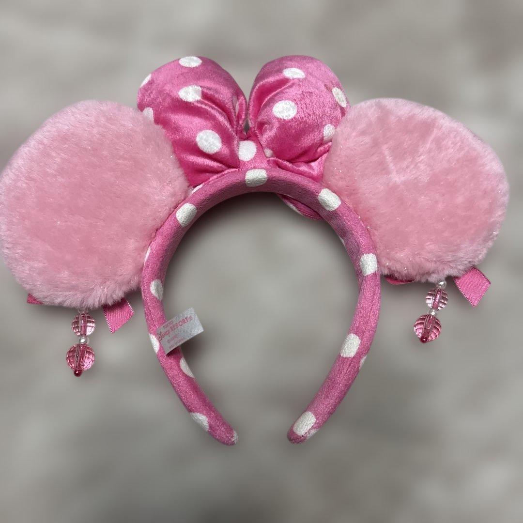 ディズニー カチューシャ イヤリング ピンク ミニー リボン　水玉