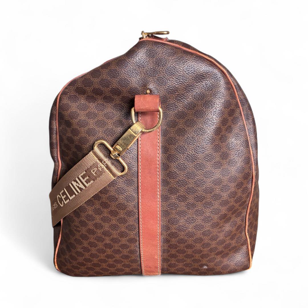 セリーヌCELI NE大容量マカダム柄ボストンバッグショルダーストラップ付き