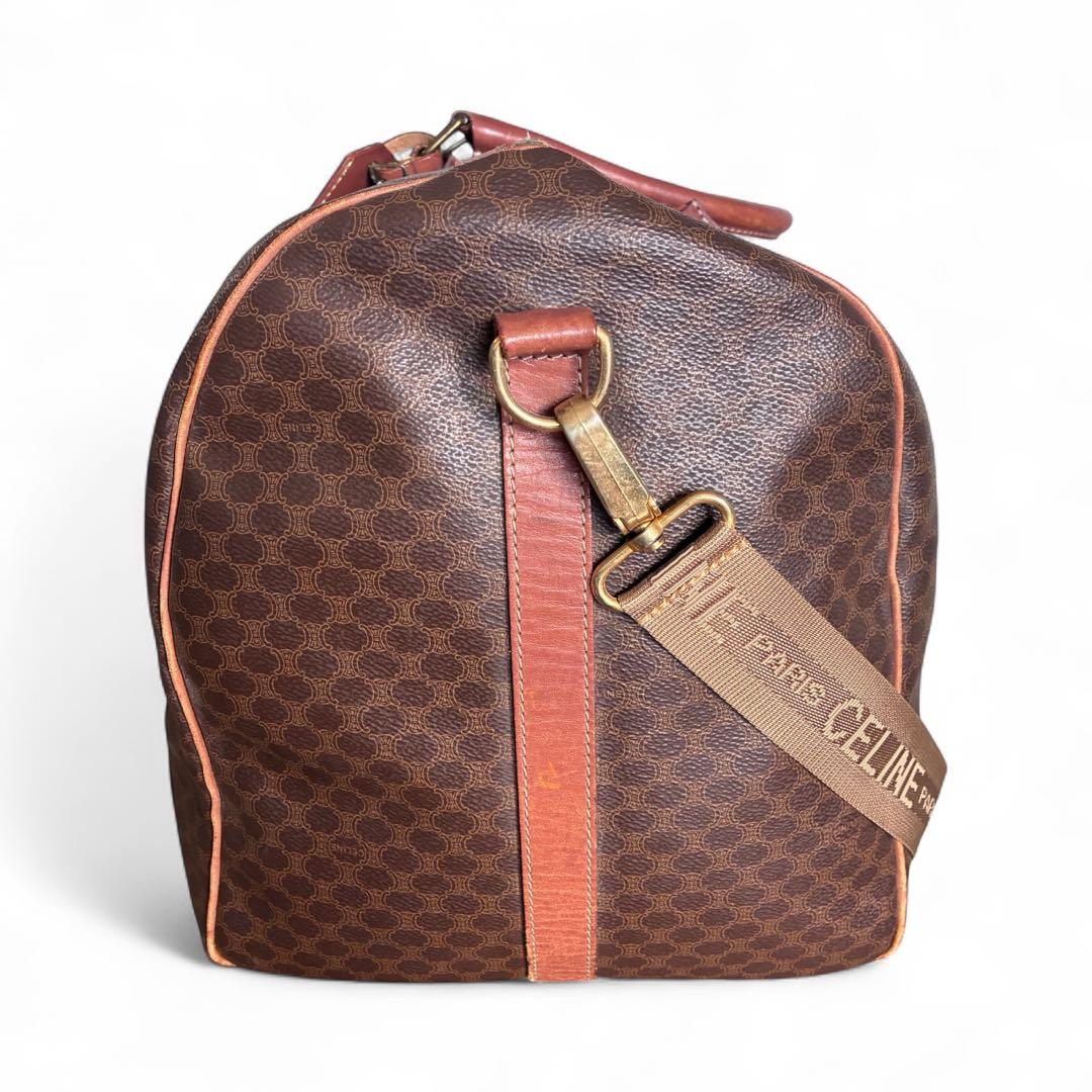 セリーヌCELI NE大容量マカダム柄ボストンバッグショルダーストラップ付き