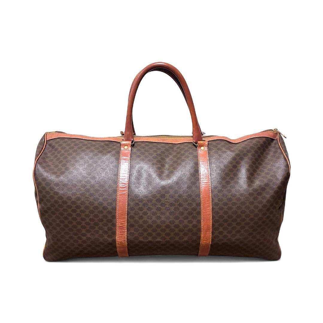 セリーヌCELI NE大容量マカダム柄ボストンバッグショルダーストラップ付き