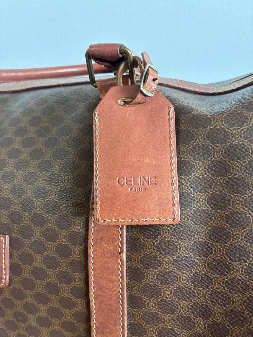 セリーヌCELI NE大容量マカダム柄ボストンバッグショルダーストラップ付き