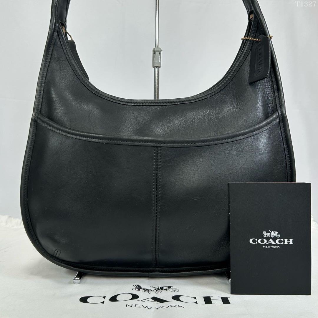 【極美品】オールドコーチ 9033 エルゴ ワンハンドバッグ レザー 肩掛け 黒