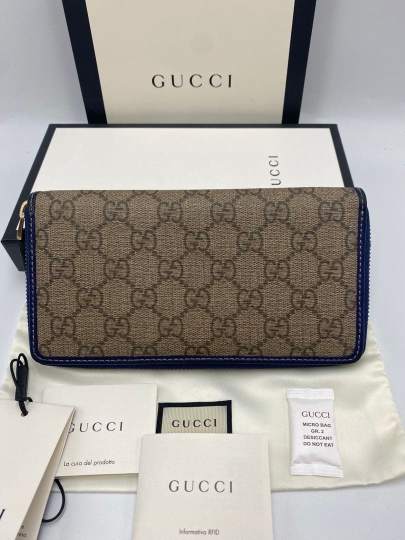 美品‼️ グッチ　GUCCI 財布　長財布　GGスプリーム　ラウンドファスナー