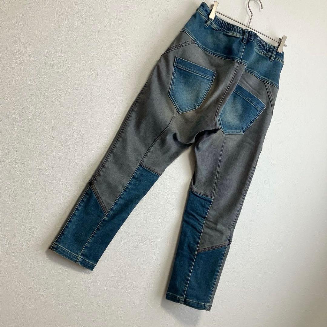 キューブキューブ　センソユニコ デニムパンツ 38 パッチワーク 切替　変形