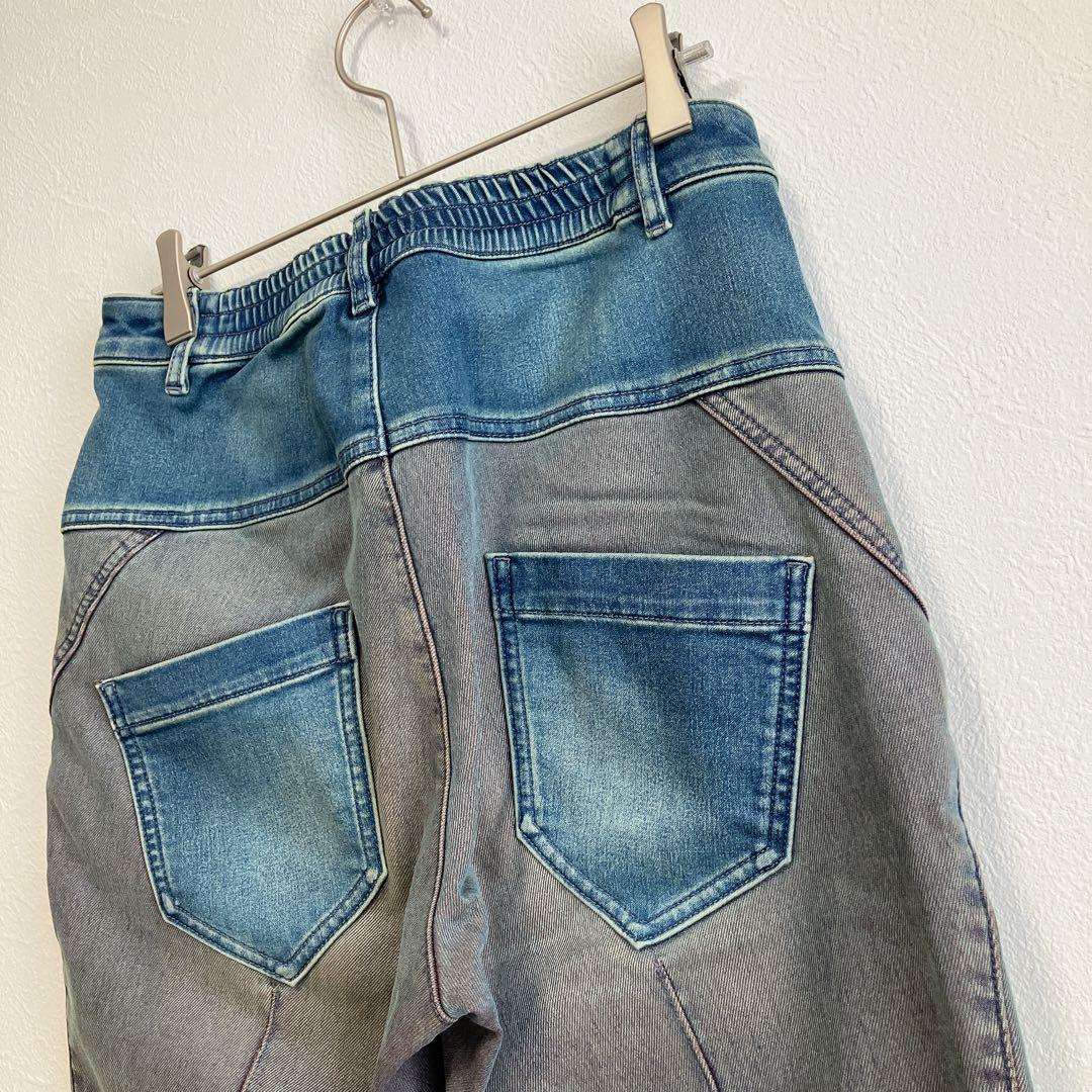 キューブキューブ　センソユニコ デニムパンツ 38 パッチワーク 切替　変形