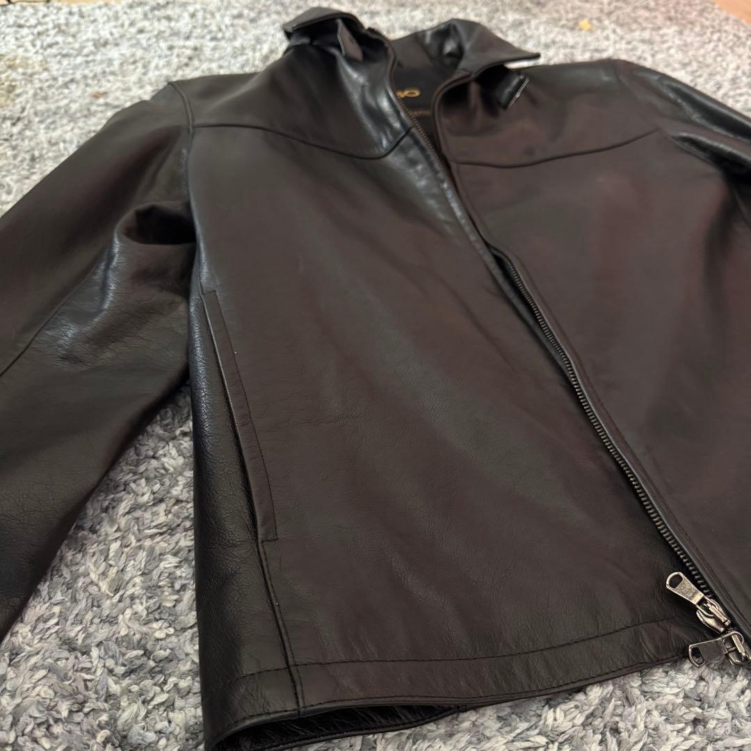 CINQUANTA チンクアンタ シングルライダースジャケット 牛革 黒 46