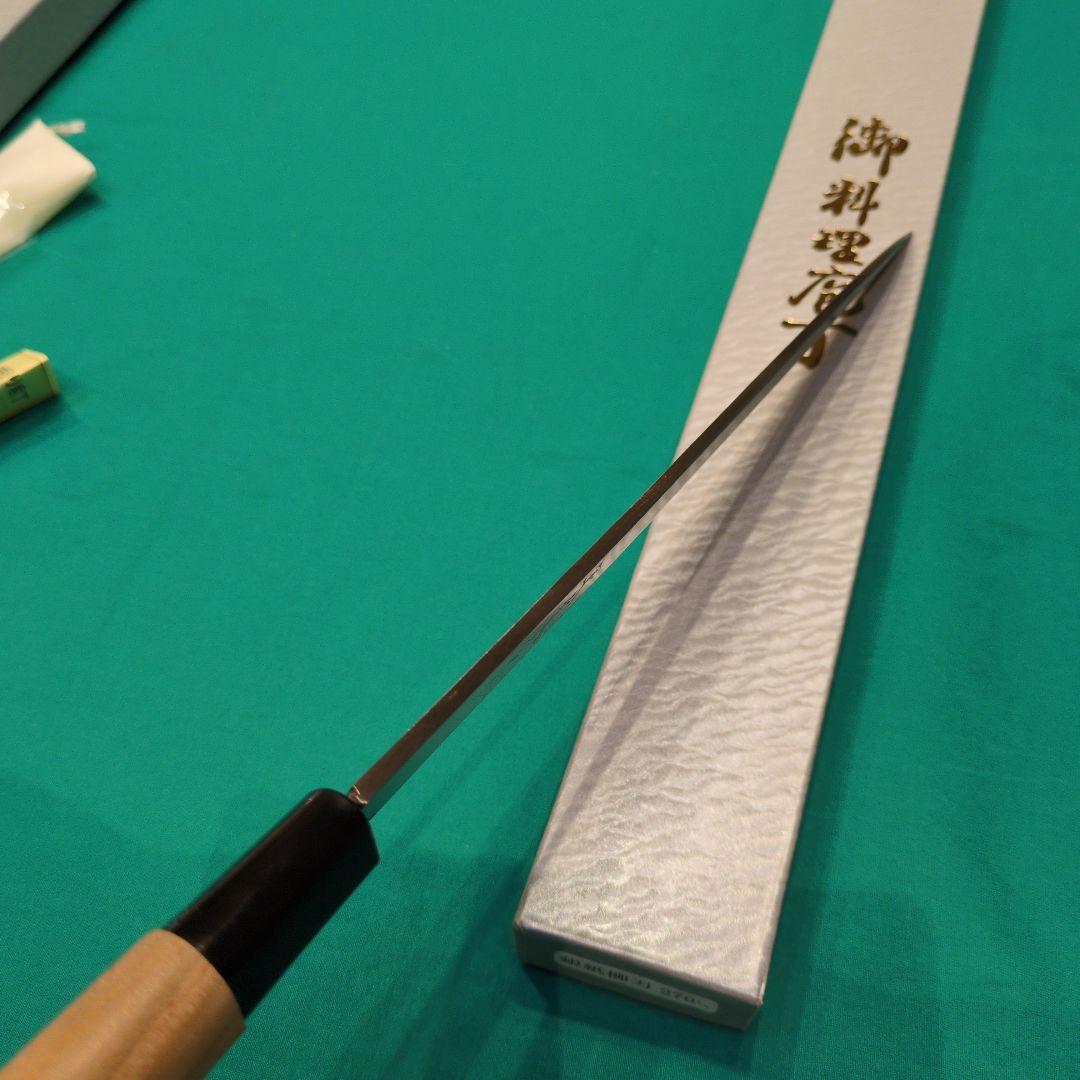 ≪銀三鋼使用≫正光作　柳刃包丁　刺身包丁　9寸　270ミリ　桜柄付き