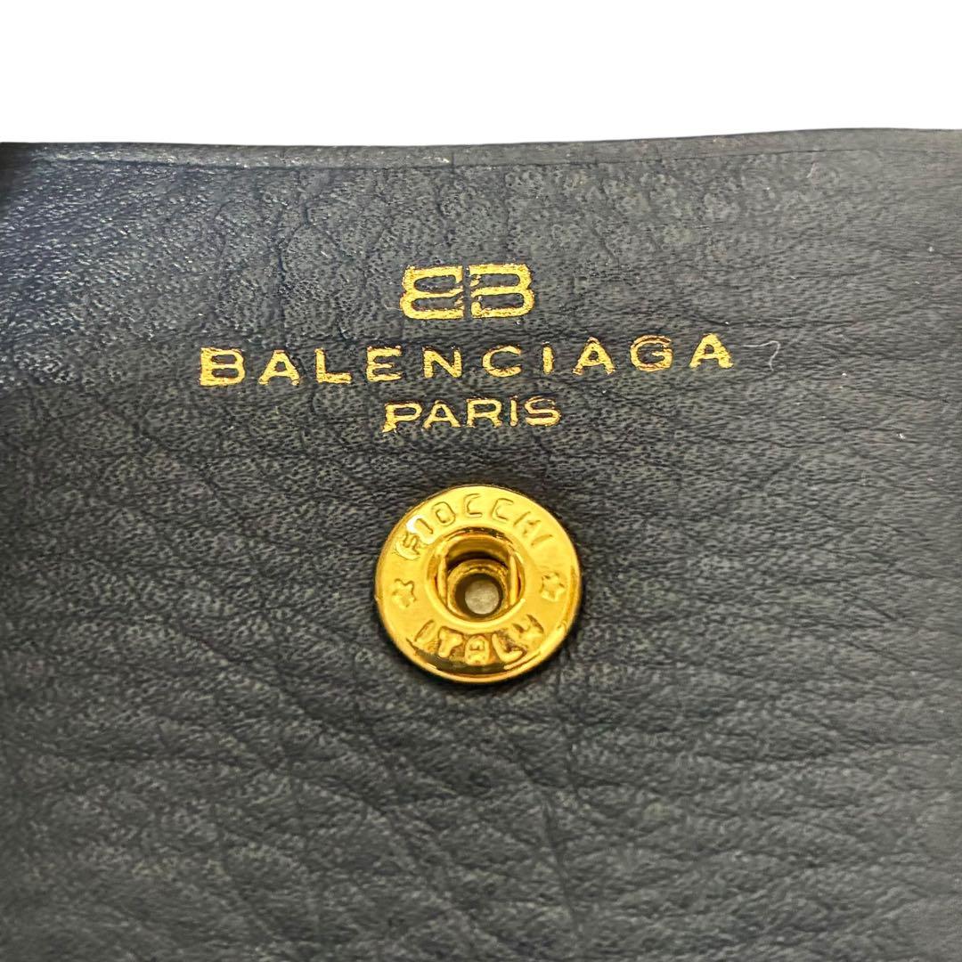 バレンシアガ レザー チャーム キーホルダー 黒 ブラック 金具ゴールド カーフ