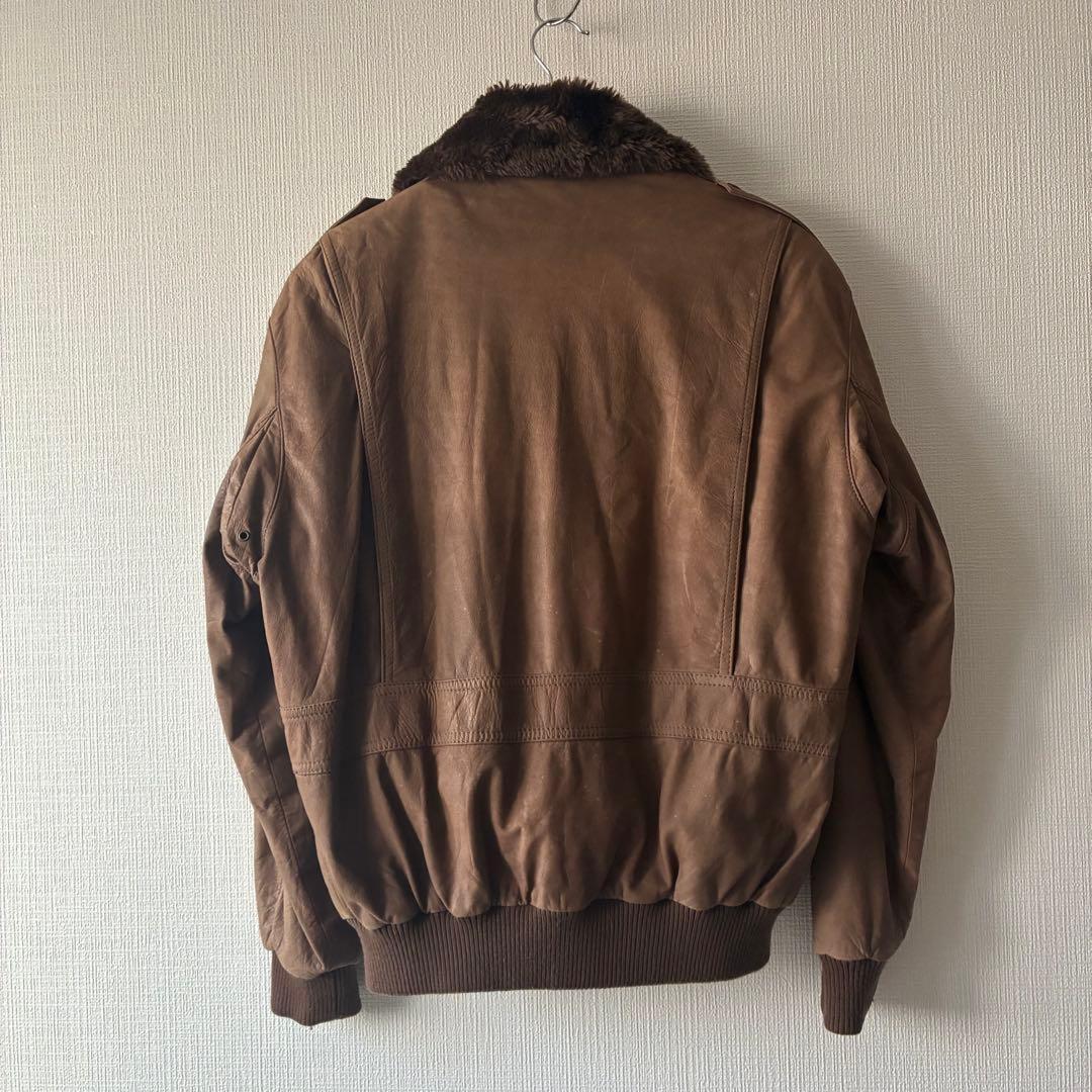80's ヴィンテージレザー フライトジャケット ブラウン A-2 B-15