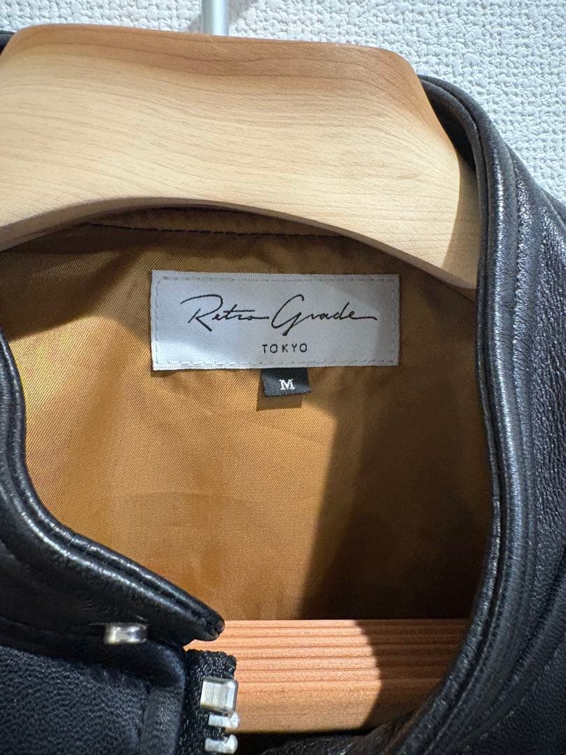 Retro Grade 黒レザーシングルライダースジャケット M