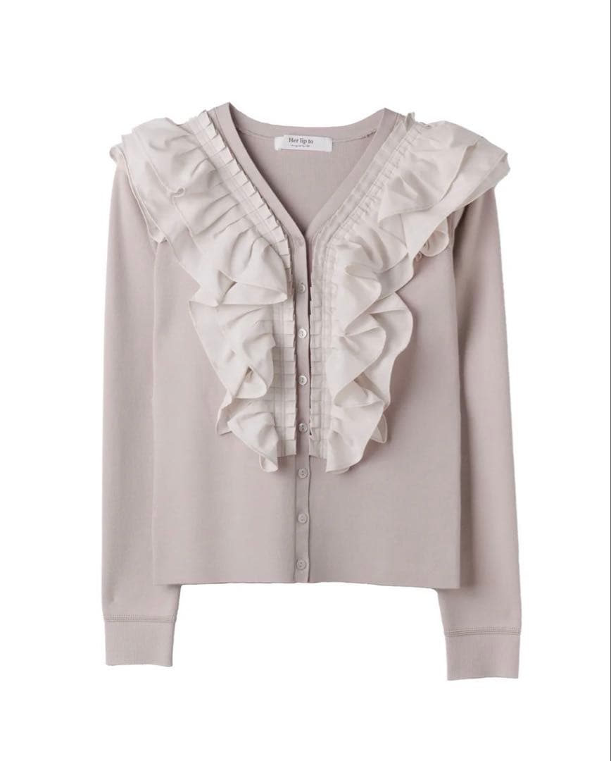 Herlipto Ruffle Pleated Knit Cardigan ♡
