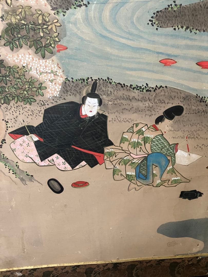 屏風 土佐守光孚 日本画 引取品 年代物 時代物 詳細不明