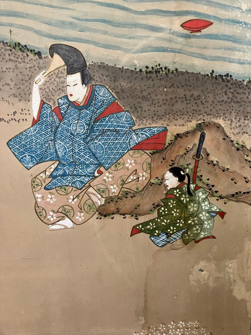 屏風 土佐守光孚 日本画 引取品 年代物 時代物 詳細不明