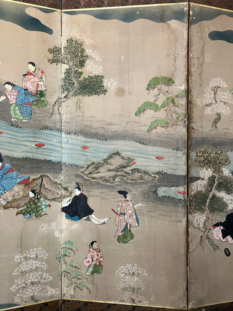 屏風 土佐守光孚 日本画 引取品 年代物 時代物 詳細不明