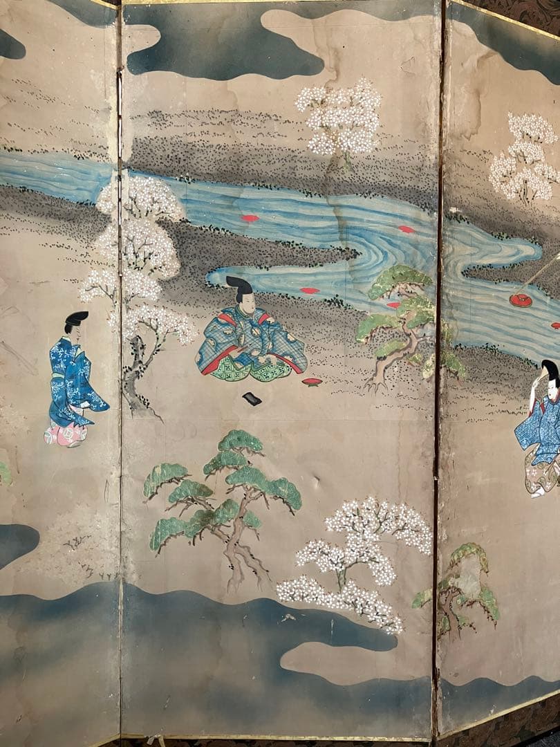 屏風 土佐守光孚 日本画 引取品 年代物 時代物 詳細不明